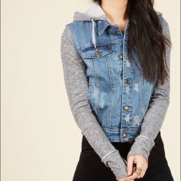 Hoodie denim jacket - Picture 2 of 2